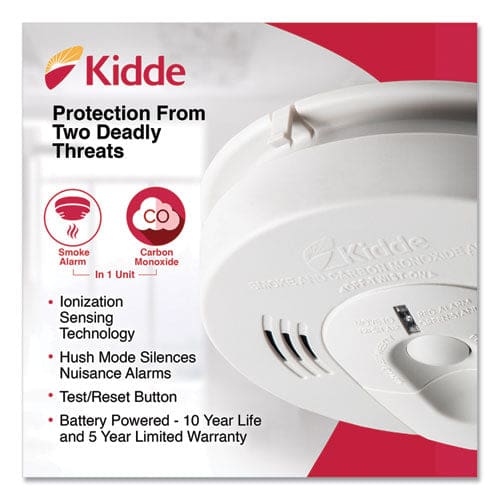 Kidde Night Hawk Combination Smoke/co Alarm With Voice/alarm Warning (3) Aa Batteries - Janitorial & Sanitation - Kidde