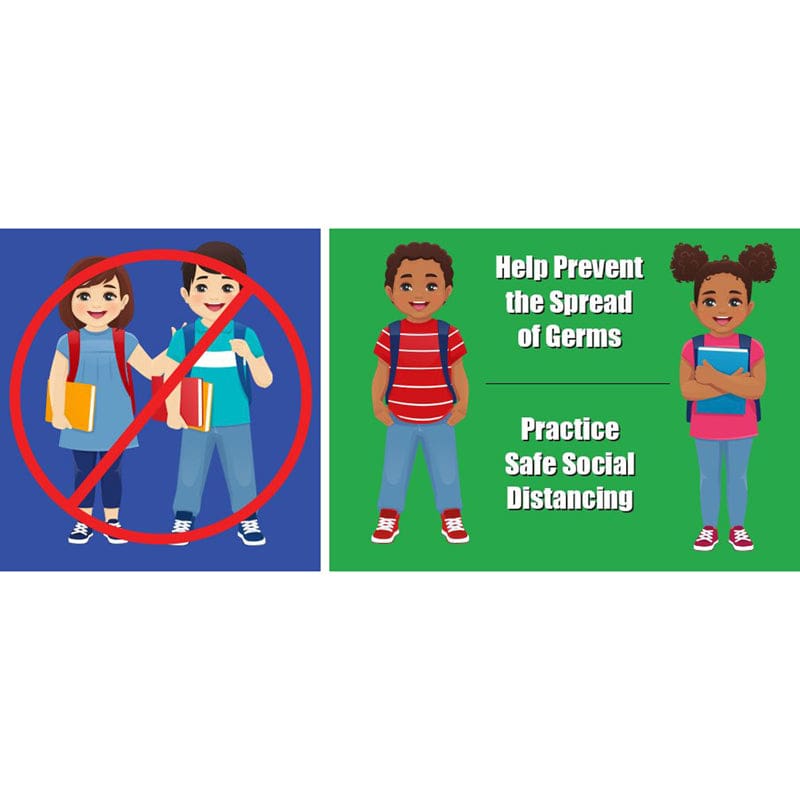 Kids Social Distance Wall Stickers 5Pk - First Aid/Safety - Flipside