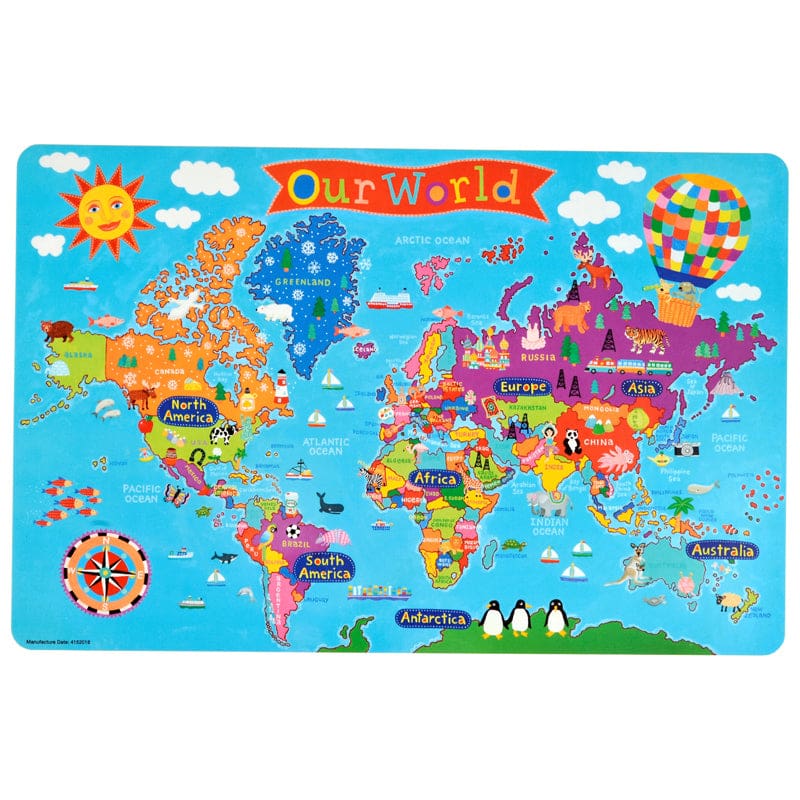 Kid’S World Placemap (Pack of 8) - Maps & Map Skills - Round World Products