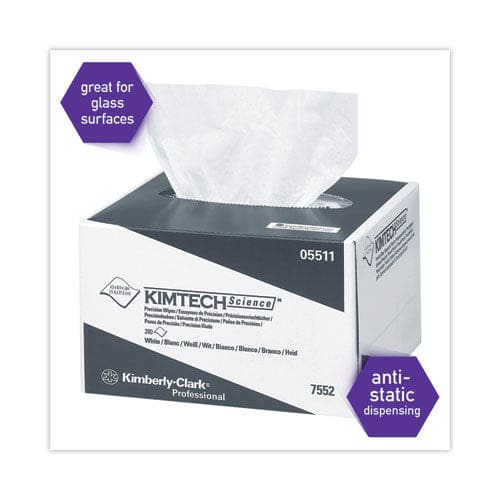 Kimtech Precision Wipers Pop-up Box 1-ply 4.4 X 8.4 White 280/box 60 Boxes/carton - School Supplies - Kimtech™