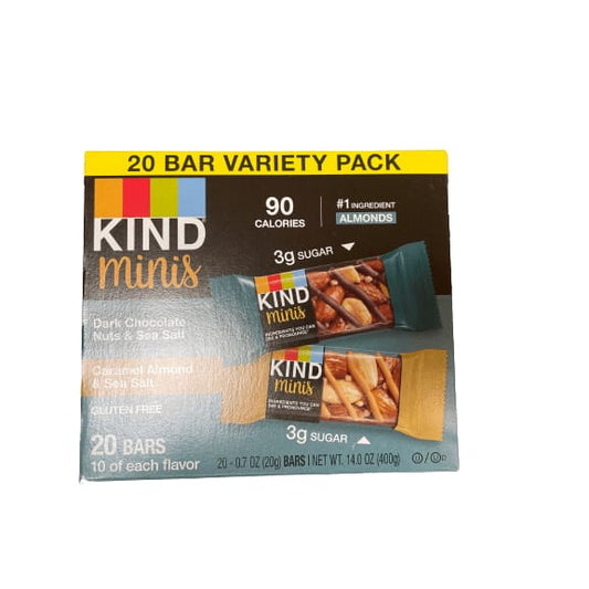 KIND KIND Bars, Minis Bars Variety Pack, Multiple Choice Flavor, 0.7 oz, 20 Snack Bars