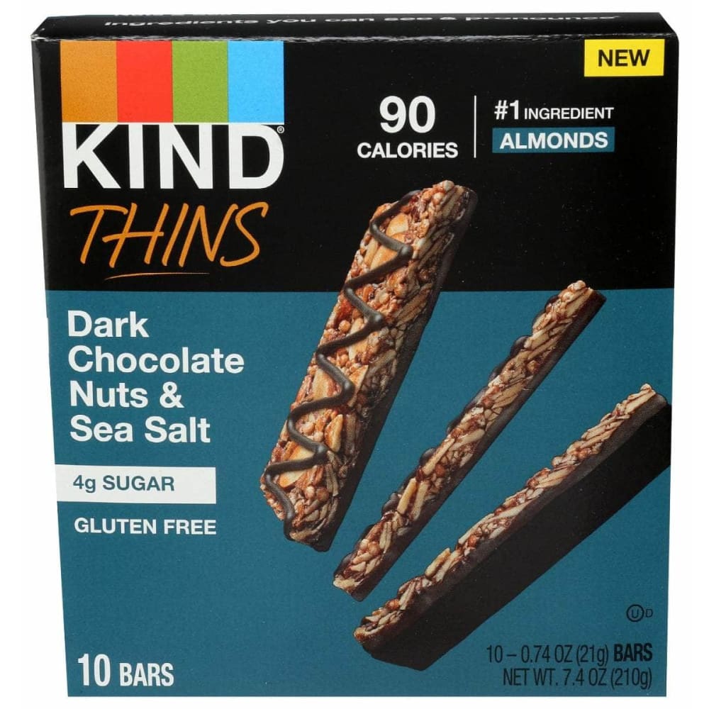 KIND Kind Dark Chocolate Almond Sea Salt Thins, 7.4 Oz
