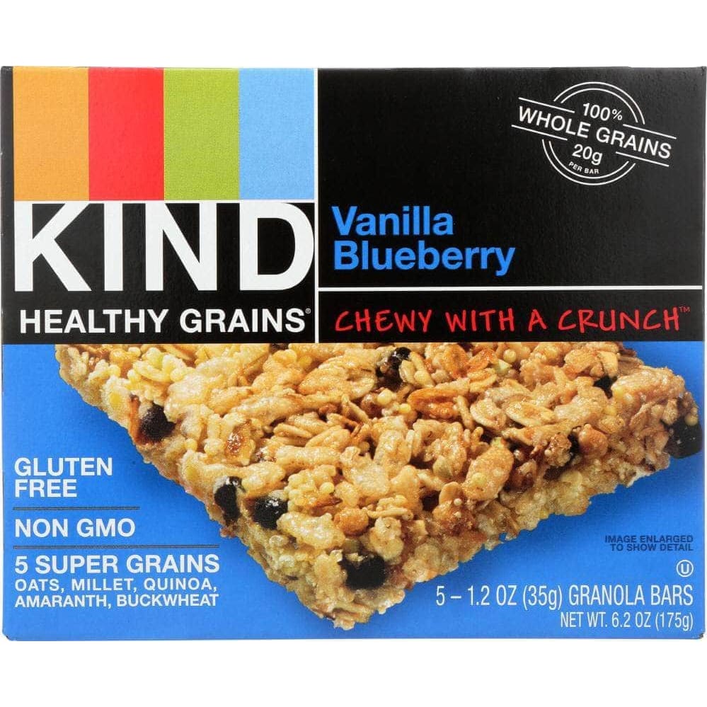 Kind Kind Healthy Grains Granola Bars Vanilla Blueberry 5 Count, 6.2 oz