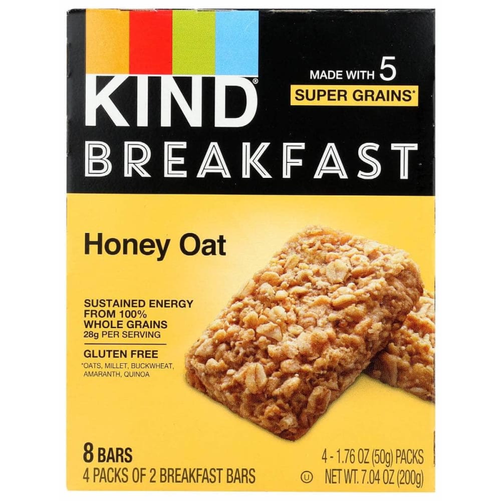 KIND KIND Honey Oat Breakfast Bars 4 Count, 7.04 oz