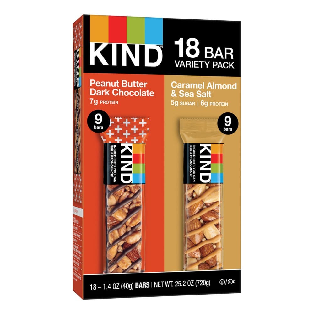 KIND Peanut Butter Dark Chocolate and Caramel Almond & Sea Salt (18 ct.) - Diet Nutrition & Protein - KIND Peanut