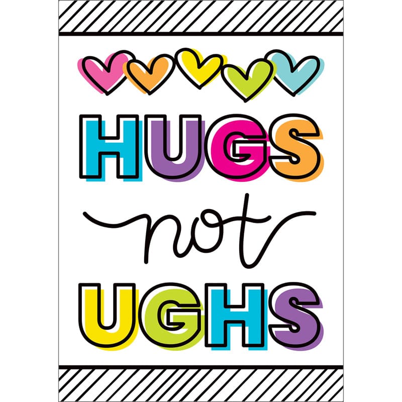Kind Vibes Hugs Not Ughs Poster (Pack of 12) - Classroom Theme - Carson Dellosa Education