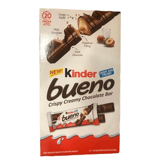 Kinder Bueno Crispy Creamy Chocolate Bar 1.5 oz, 20 Count - ShelHealth.Com