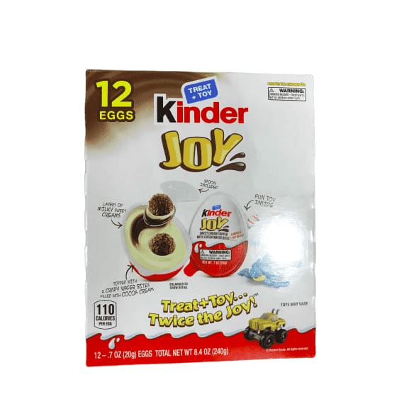 Kinder  Chocolate Eggs with Toy, 12 Count - ShelHealth.Com