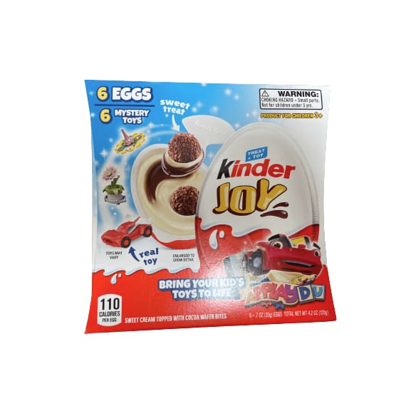 Kinder Kinder JOY Eggs, 6 Count, Individually Wrapped Bulk Chocolate Candy Eggs With Toys Inside & Applaydu: Kids Games by Kinder, Perfect Surprise for Kids, 4.2 oz, PACKAGING MAY VARY.