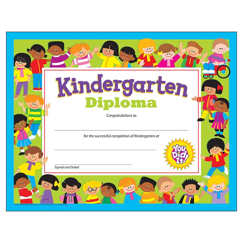 Kindergarten Diploma (Pack of 8) - Certificates - Trend Enterprises Inc.