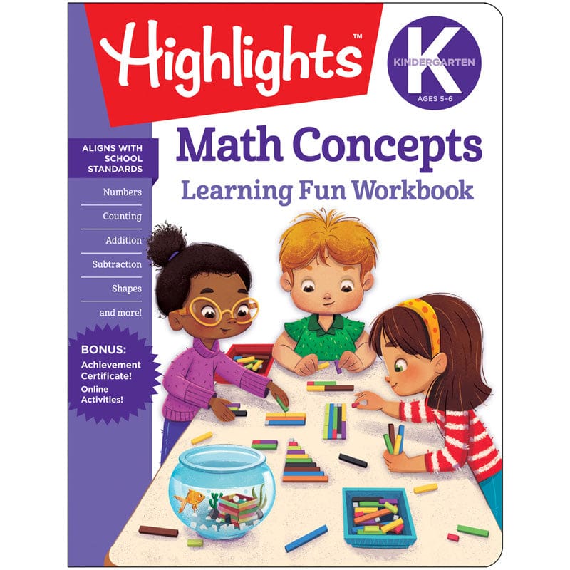 Kindergarten Math Concepts Learning Fun Workbooks Highlights (Pack of 10) - Activity Books - Highlights For Children