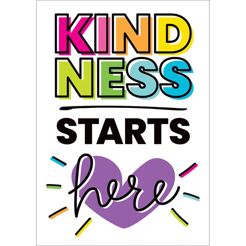 Kindness Starts Here Poster Kind Vibes (Pack of 12) - Classroom Theme - Carson Dellosa Education