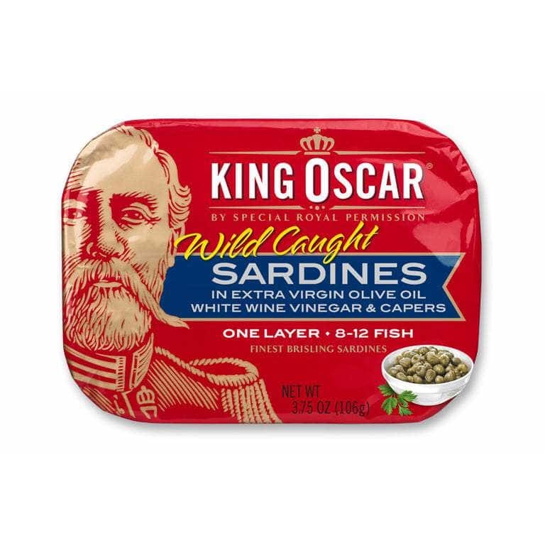 KING OSCAR Sardines Olive Oil Vnegar, 3.75 oz (Case of 4) ShelHealth