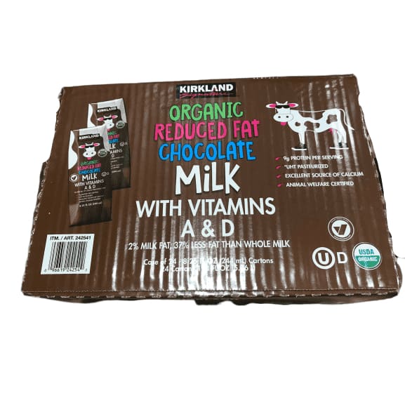 Kirkland Signature 2 Percent Lowfat Organic Choclate Milk - 24 Pack - 8.25 Ounce - ShelHealth.Com