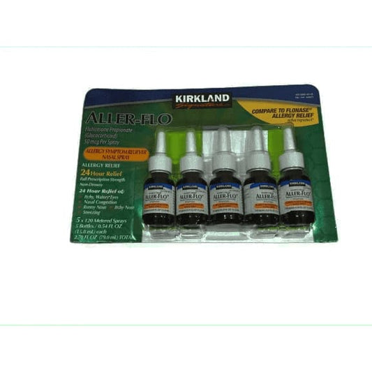 Kirkland Signature Aller-Flo, 5 Bottles, 120 Sprays Each - ShelHealth.Com
