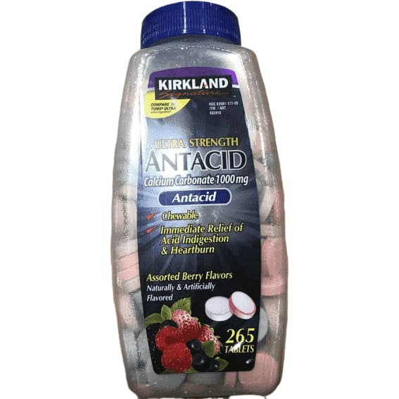 Kirkland Signature Antacid Ultra Strength 1000 mg. 530 Tablets - ShelHealth.Com