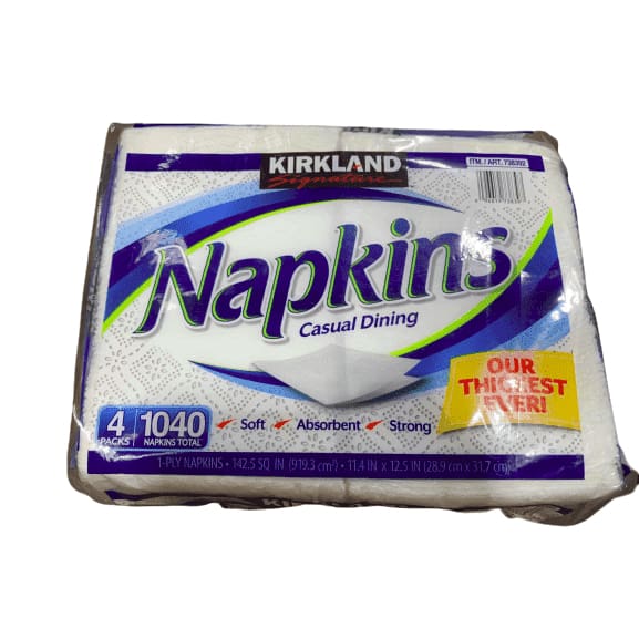 Kirkland Signature Casual Dining Napkins 4 packs - 1040 ct Total - ShelHealth.Com