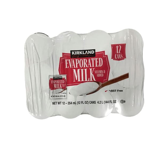 Kirkland Signature Evaporated Milk, Vitamin D Added, 12 x 12 fl oz - ShelHealth.Com