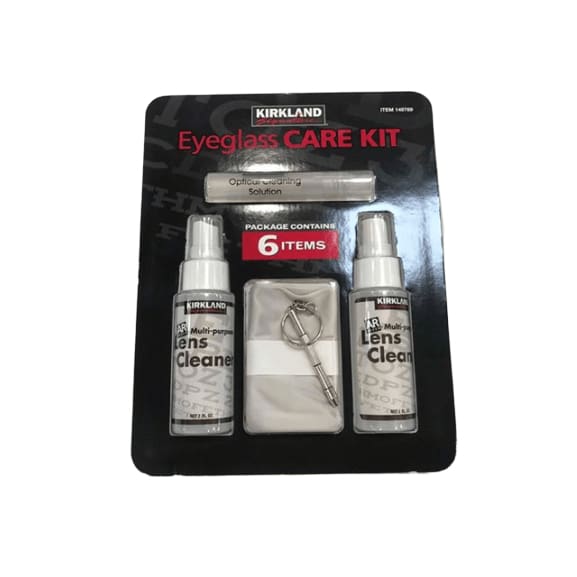 Kirkland Signature Eyeglass Care KIT 6 Pack Screwdriver Keychain/Microfiber Cloth/Lens Solution - ShelHealth.Com