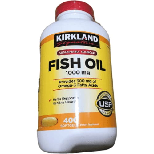 Kirkland Signature Fish Oil 1000mg, 400 Count - ShelHealth.Com