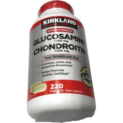 Kirkland Signature Glucosamine & Chondroitin Tablets - 220 count - ShelHealth.Com