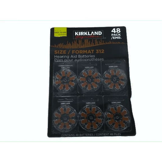 Kirkland Signature Hearing Aid Batteries, Size 312 (48-Pack) - ShelHealth.Com
