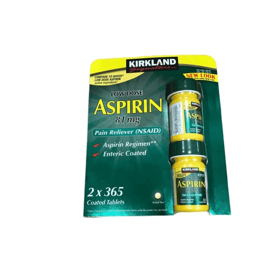 Kirkland Signature Low Dose Aspirin, 2 bottles - 365-Count Each - ShelHealth.Com
