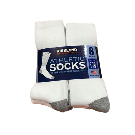 Kirkland Signature Men’s Athletic Sock 8-pair, White, Size 8-12-ShelHealth.Com