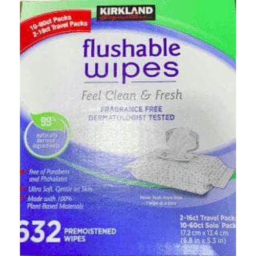 Kirkland Signature Kirkland Signature Moist Flushable Wipes, 632 Wipes
