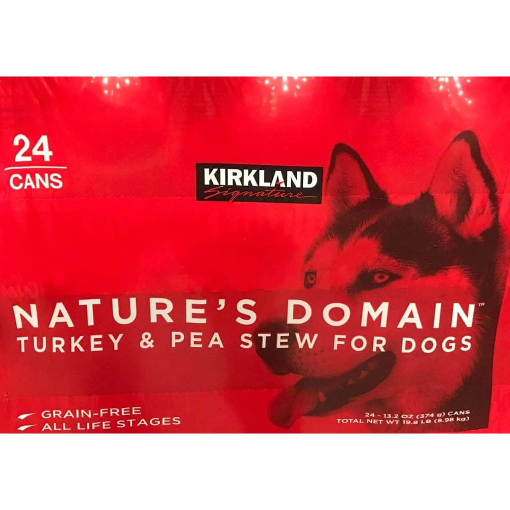 Kirkland Signature Nature's Domain Turkey & Pea Stew For Dogs, 24 x 13.2 oz - ShelHealth.Com