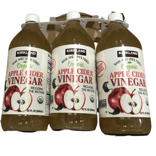 Kirkland Signature Organic Apple Cider Vinegar, Raw And Unfiltered, 3x 32 Fl Oz - ShelHealth.Com
