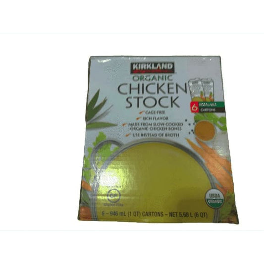 Kirkland Signature Organic Chicken Stock, 32 fl. oz. , 6 Count - ShelHealth.Com