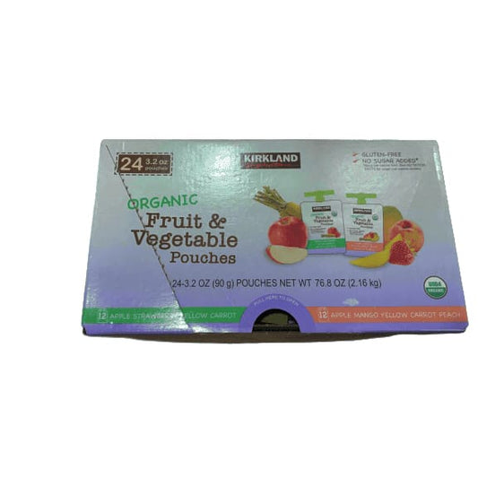 Kirkland Signature Organic Fruit & Vegetable Pouches (24/3.2 Oz Net Wt 76.8 Oz) - ShelHealth.Com