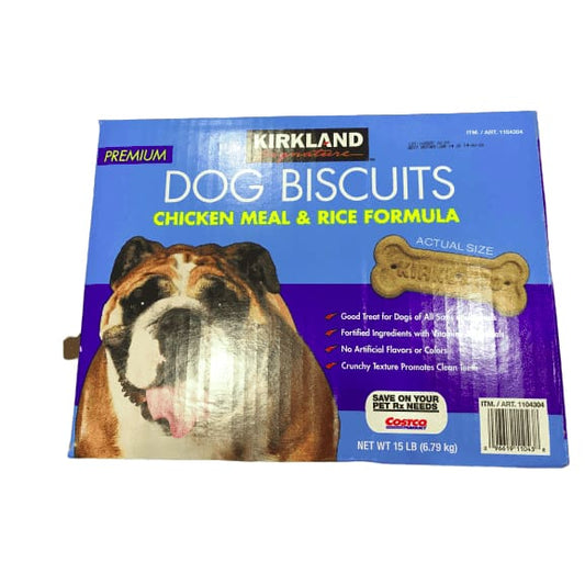 Kirkland Signature Premium Dog Biscuits Chicken Meal & Rice Formula 15 LB - ShelHealth.Com
