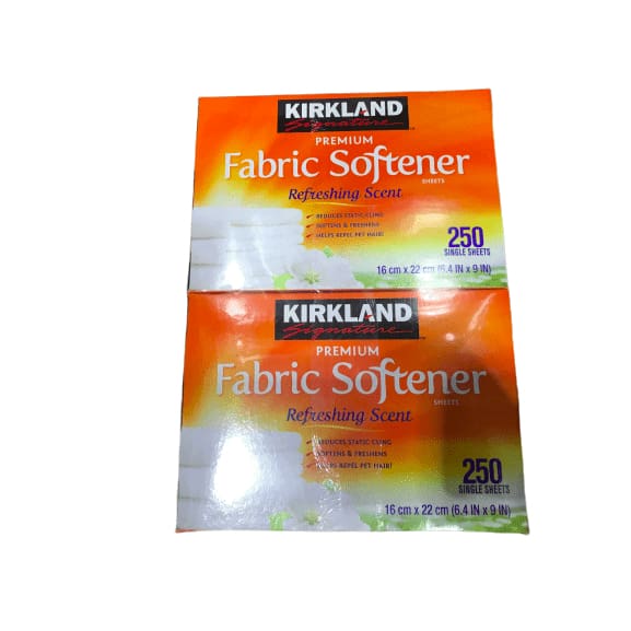 Kirkland Signature Premium Fabric Softener Sheets, Refreshing Scent, 500 Count - ShelHealth.Com
