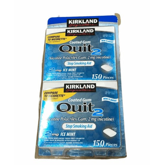 Kirkland Signature Quit 2 mg. Ice Mint Nicotine Gum, 300 Pieces - ShelHealth.Com