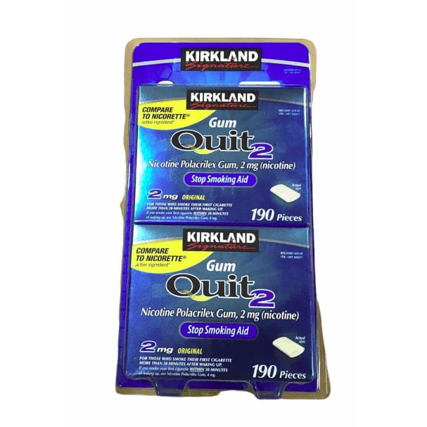 Kirkland Signature Quit2 Smoking Gum Original, 2 mg, 380 Count - ShelHealth.Com