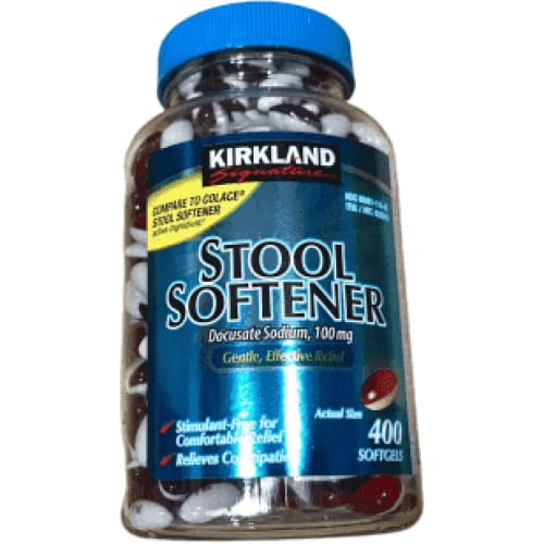 Kirkland Signature Stool Softener 100 mg, 400 Softgels - ShelHealth.Com