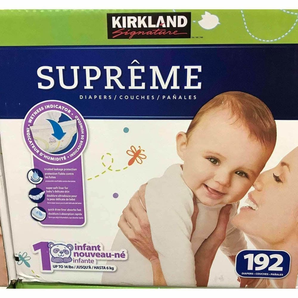 Kirkland Signature Supreme Diaper Size 1 192 Count ShelHealth kirkland-signature-supreme-diaper-size-1-192-count-shelhealth