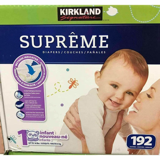 Kirkland Signature Supreme Diaper - Size 1 - 192 Count - ShelHealth.Com