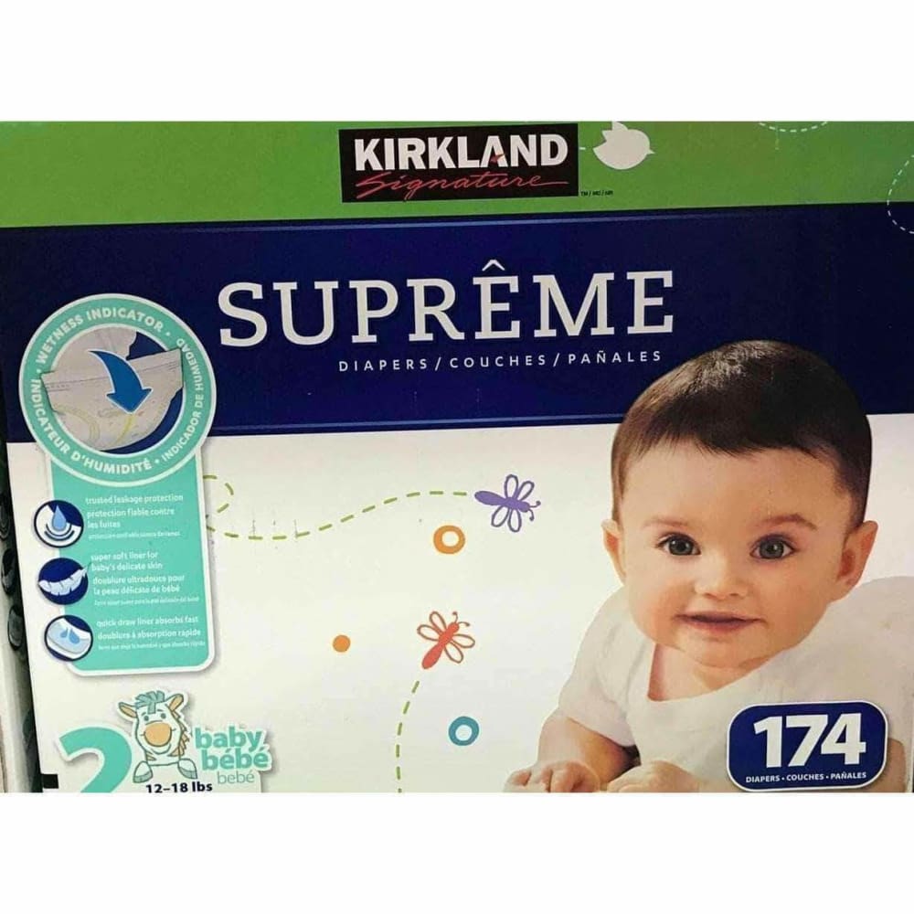 Kirkland Signature Supreme Diapers - Size 2 - 174 Count - ShelHealth.Com