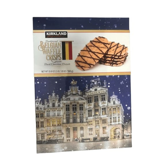 Kirkland Signature Traditional Belgian Waffle Crisps, Dark Chocolate Drizzle, 19.8 Ounce - ShelHealth.Com