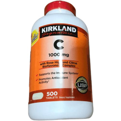 Kirkland Signature Vitamin C, 1000mg, 500 Tabs - ShelHealth.Com