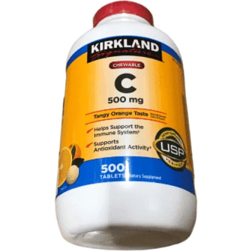 Kirkland Signature Vitamin C 500 Mg Tangy Orange, 500 Tablets - ShelHealth.Com