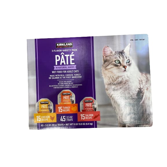 Kirkland Signature Wet Food For Adult Cats 3-Flavor Variety Pack Pate 45 x 3.5 oz. - Kirkland Signature