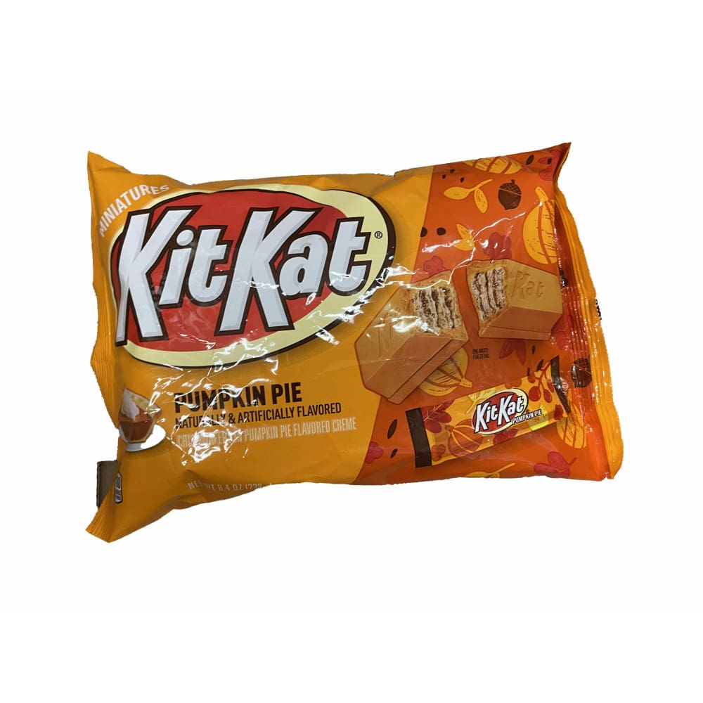 KITKAT KIT KAT®, Miniatures Pumpkin Pie Flavored Creme Wafer Candy Bars, Halloween, 8.4 oz, Bag