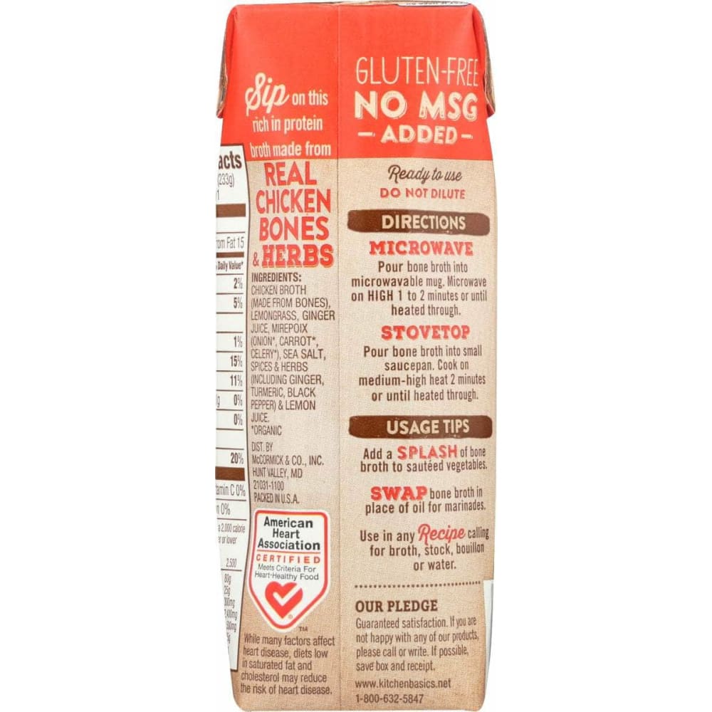 KITCHEN BASICS Kitchen Basics Turmeric And Ginger With Lemongrass Chicken Bone Broth, 8.25 Oz