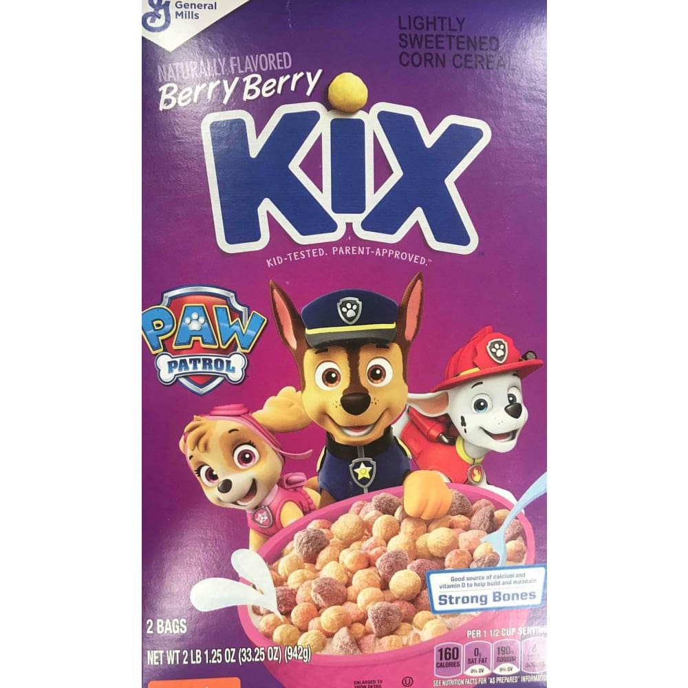 Kix PAW Patrol, Whole Grain Cereal, Berry Berry, 33.25 oz - ShelHealth.Com