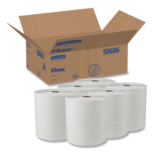 Kleenex Hard Roll Paper Towels With Premium Absorbency Pockets 8 X 600 Ft 1.75 Core White 6 Rolls/carton - Janitorial & Sanitation -