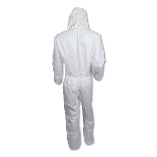 KleenGuard A20 Elastic Back Cuff And Ankle Hooded Coveralls Zip X-large White 24/carton - Janitorial & Sanitation - KleenGuard™